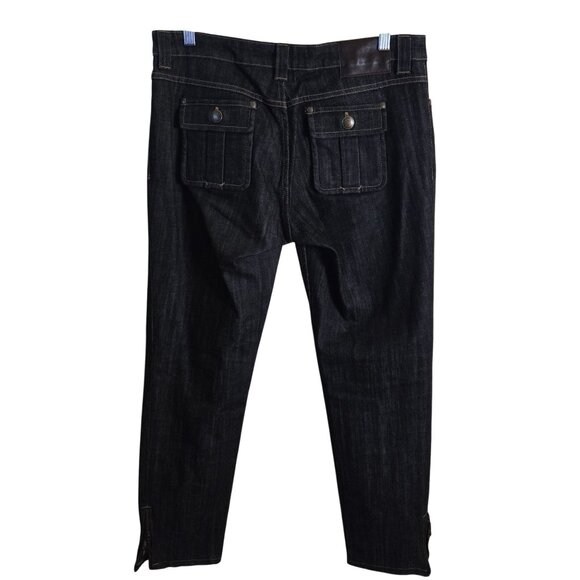 Louis Vuitton Straight Leg Black Denim Jeans Flap Pocket Logo Size 44/10 - Picture 3 of 11